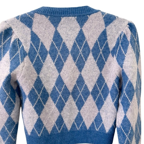 Lovers + Friends Casey Argyle Sweater in "Blue Multi" Size XS - Picture 10 of 14